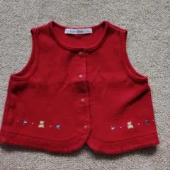 Familiar 60センチ　赤色 ベビーベスト（おまけ付き）
