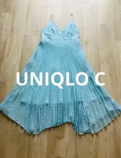 ✨大特価！美品✨UNIQLO Cキャミソールプリーツロングワンピースライトブルー