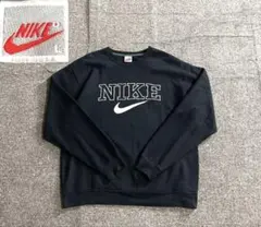 NIKE 刺繍ロゴ スウェット USA製 黒 L 銀タグ 未使用級 ヴィンテージ