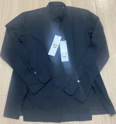 タグ付新品　ユニクロ　＋J　スーピマコットンスタンドカラーシャツ（長袖）M黒