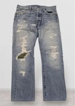 Levi's ダメージ加工 ライトブルーデニム　501