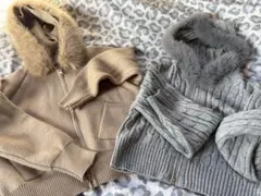 ファー付き羽織り