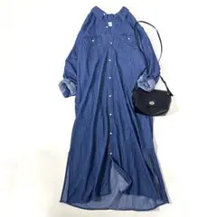 Lee デニムワンピース シャツワンピース　ロング丈　ゆったり