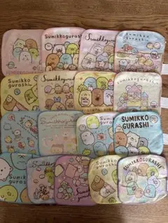 すみっコぐらし ミニタオル ハンカチ　まとめ売り 17枚セット