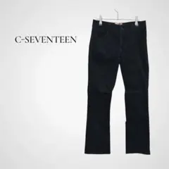 C17 ヴィーナスレッグ ストレッチパンツ L ブラック 細見え カジュアルのサムネイル