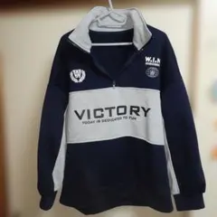 ハーフジップオーバーサイズ トレーナーL