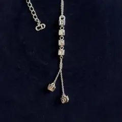 Dior ディオール ロゴキューブ ネックレス シルバー チャーム付き 正規品