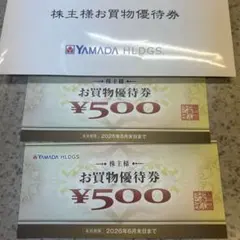 YAMADA HLDGS. 株主様お買物優待券 ¥500✖️2枚（1000円）