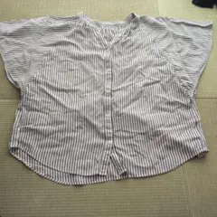 出品最終！GLOBAL WORK ストライプ柄 半袖シャツ Lサイズ グローバル