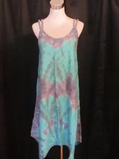 タイ産⑩【タイダイ染め リゾート キャミワンピース 】アジアン＆エスニック