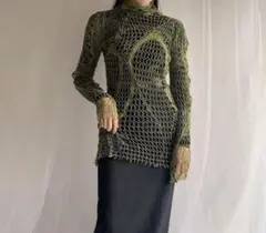 HIROKO KOSHINO メッシュトップ オリーブグリーンのサムネイル