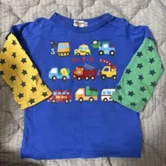 ミキハウス　働く車長袖Tシャツ 90センチ