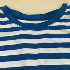 【極美品】ボーダー柄 半袖Tシャツ ブルー×ホワイト　Lサイズのサムネイル