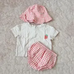 baby GAP チェック柄セットアップ　80サイズ　帽子付き