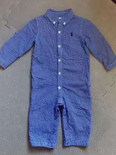 美品ラルフローレン　シャツ型カバーオール12M(80)