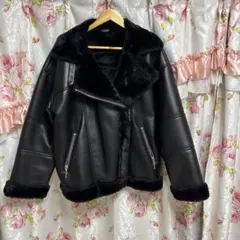 ジュエティ エコムートンライダースジャケット アウター ブラック