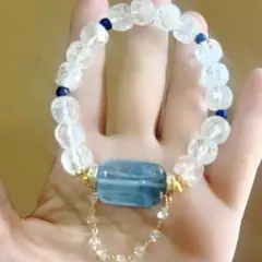 【最終価格】天然石 アクアマリン 水晶 サファイア ブレスレット 癒し ブルー