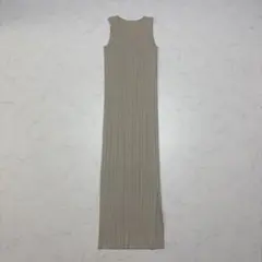 PLEATS PLEASE ノースリーブ ロングワンピース ライトグレー3 - メルカリ