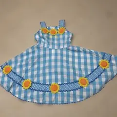 메조 피아노 원피스 해바라기 체크 130