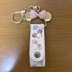 ミニーマウス カチューシャ風 ストラップ キーホルダー