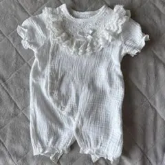 美品セレモニードレス タイプD ホワイトロンパース　お宮参り　退院着