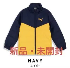 新品・未使用　PUMA ネイビー イエロー 中綿 ダウンコート 160