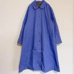 撥水加工 リバーシブル ロングコート Dulciana チェック ブルー 11