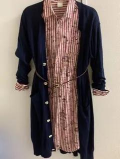 「美品」長袖シャツワンピースのサムネイル