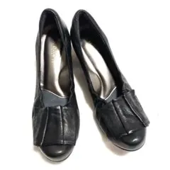 美品✨️Monet ブラックレザーパンプス モネ23.5EEE 冠婚葬祭