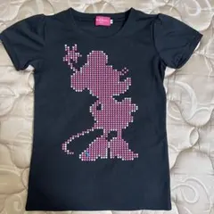 東京ディズニーリゾート ミニーマウス シルエット半袖Tシャツ ブラック　M