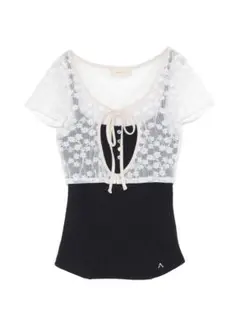 Vickey flower set tops black andmary - メルカリ