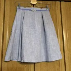 水色プリーツスカート リボン付き