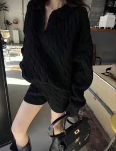 SHEIN ニットセットアップ ブラック 新品未着用