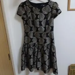 M'S GRACY 秋冬物バラ柄半袖ワンピース 38