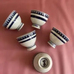 京焼竹泉、湯呑み茶碗5個