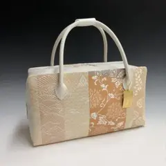 新品未使用 ！！特別セール！！京都 西陣 正絹 帯使用 利休バッグ　25119 新品未使用 ！！特別セール！！京都 西陣 正絹 帯使用 利休バッグ