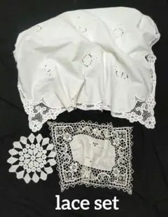 French antique lace tablecloth placemat lace crochet