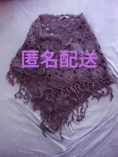 三角 ショール　レディース　黒色