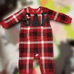 GAP 赤 チェック柄 ロンパース