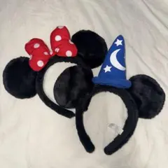 ミニーマウスとミッキーマウスのカチューシャ