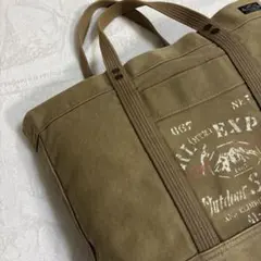 【希少/大容量】ポロラルフローレン キャンバストートバッグ カーキ