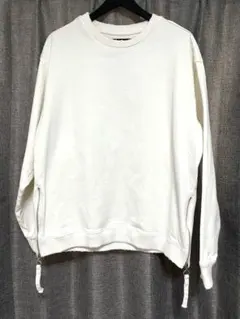 ZARA デニム風　ダメージ加工 サイドジップ ホワイト 38 (S〜M相当)