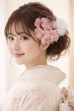 卒業式　袴　髪飾り　成人式　振袖前撮り　フェザー　スケルトンリーフ