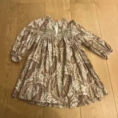 Bonpoint ペイズリー柄長袖ドレス　サイズ　4A