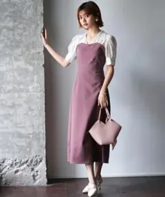 ドッキングビスチェロング丈ワンピースsdp0084 パープル