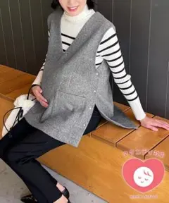最終値下げ‼️新品❗️神戸レタスサイドボタンフェイクウールベスト　グレー