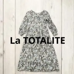 La TOTALITE Vネックワンピース タック ロング 花柄 総柄 日本製
