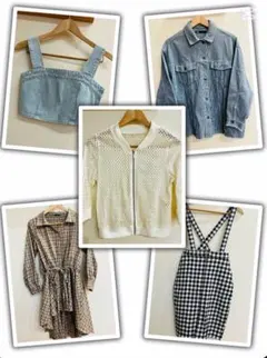 シ*。様 レディース5点セットまとめ売り　トップス　羽織り　シャツ　ワンピース