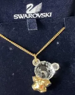 ★SWAROVSKIスワロフスキー　ネックレス　テディベア　ゴールド