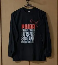 PUMAプーマ　長袖ロンT ロゴプリント【160サイズ】カットソー 黒